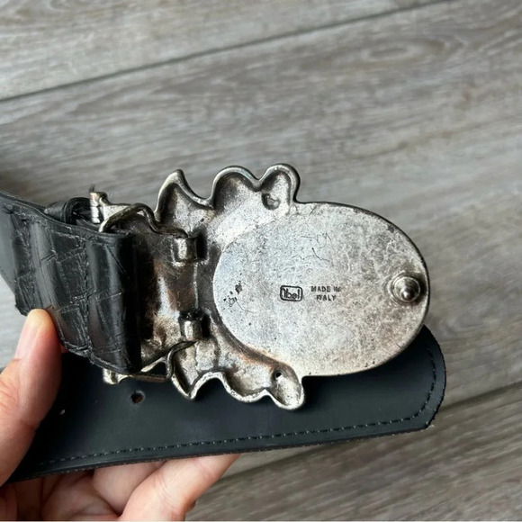 Kudos Braided Leather Belt With NBEL Vintage Buckle Made in  Italy Unisex - Picture 9 of 14